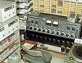 Closeup of Master Control console in Bloomfield, circa 1966