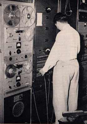 unidentified engineer at 750 Main Street circa September 1953