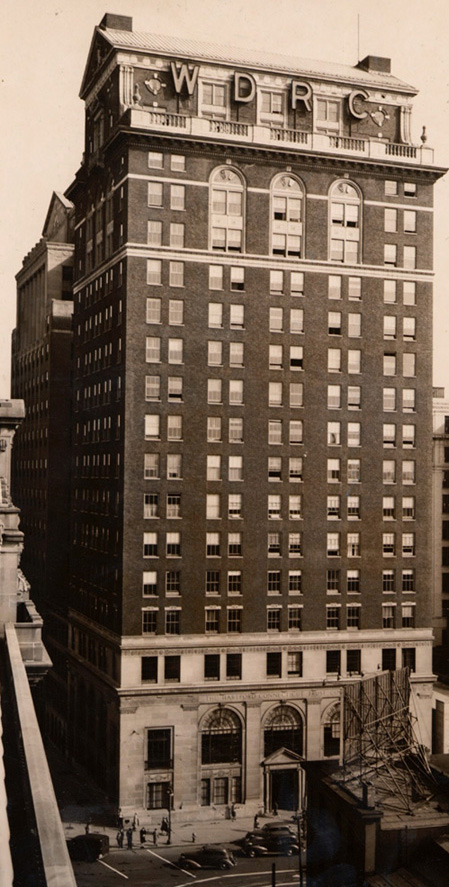 750 Main Street with WDRC's illuminated call letters at top