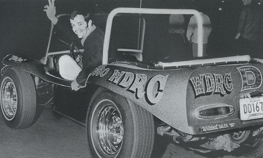 WDRC's Dick Robinson behind the wheel of Little Dee.