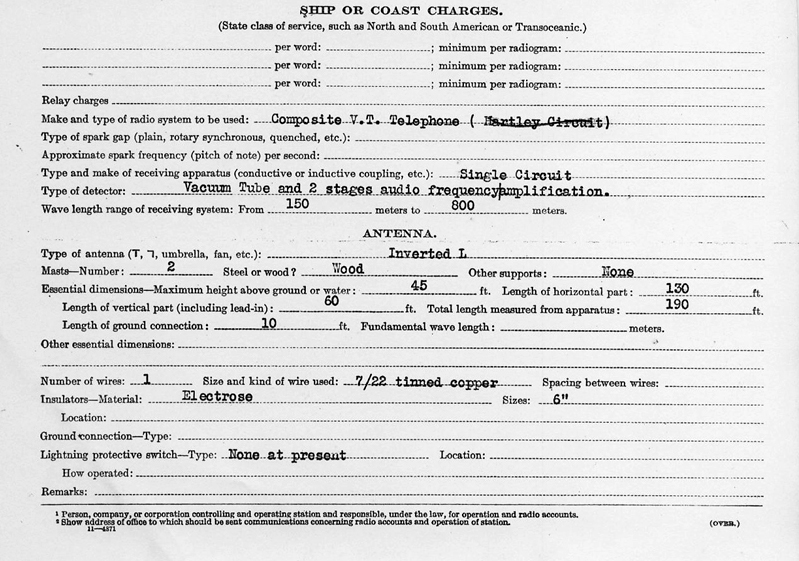 portion of WPAJ's first federal license courtesy of WDRCOBG.COM