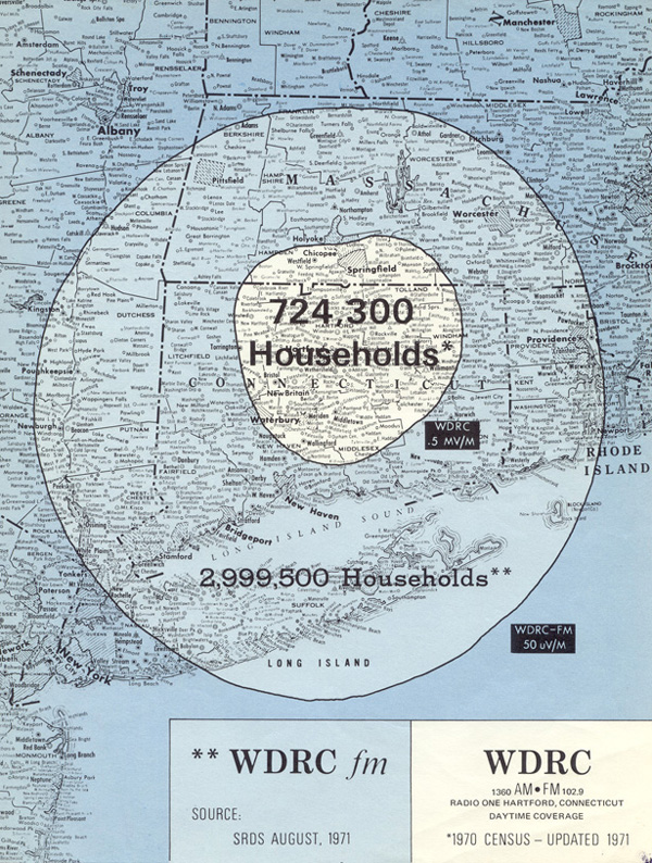 1971 WDRC coverage map