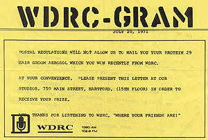 WDRC Gram - July 20, 1971
