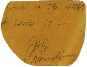 Jack's autograph on the mailing envelope from a record given away by WPOP in late 1969