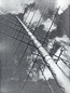 Arrangement of di-poles looking up 90-foot mast, 1940