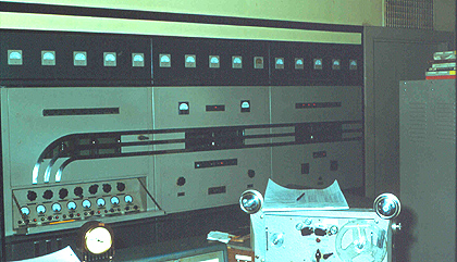 WPOP's 5 kilowatt transmitter circa December 1959