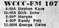 WCCC schedule - December 15, 1969