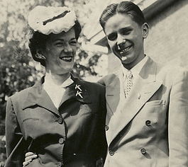 Anne "Patty" Welch and Charlie Parker on their wedding day in October 1945