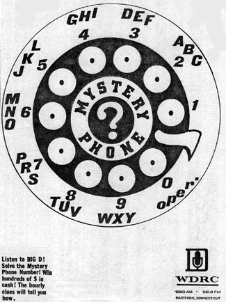 March 25, 1970 - ad for WDRC Mystery Phone contest