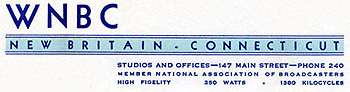 1937 WNBC Radio letterhead