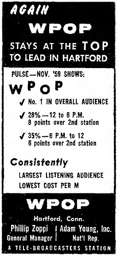 WPOP ad in Broadcasting magazine - February 15, 1960